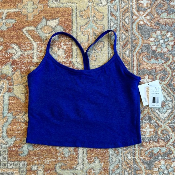 NWT Beyond Yoga Spacedye Slim Racerback Cropped Tank Sapphire size XL - Picture 1 of 6